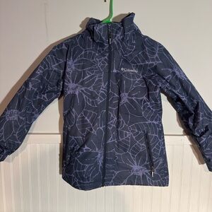 Columbia Dark Blue and Lavender Flower Jacket
